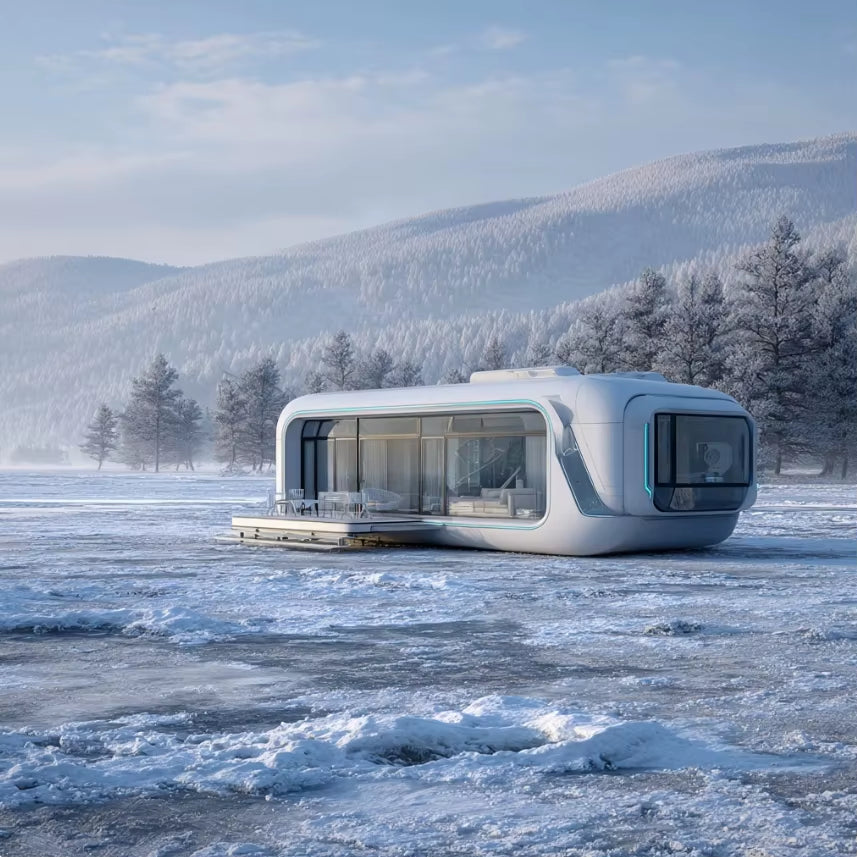Winterized Capsule House Steel Prefab Waterproof Bedroom Bathroom for Alpine Lodges and Snow Season Rentals