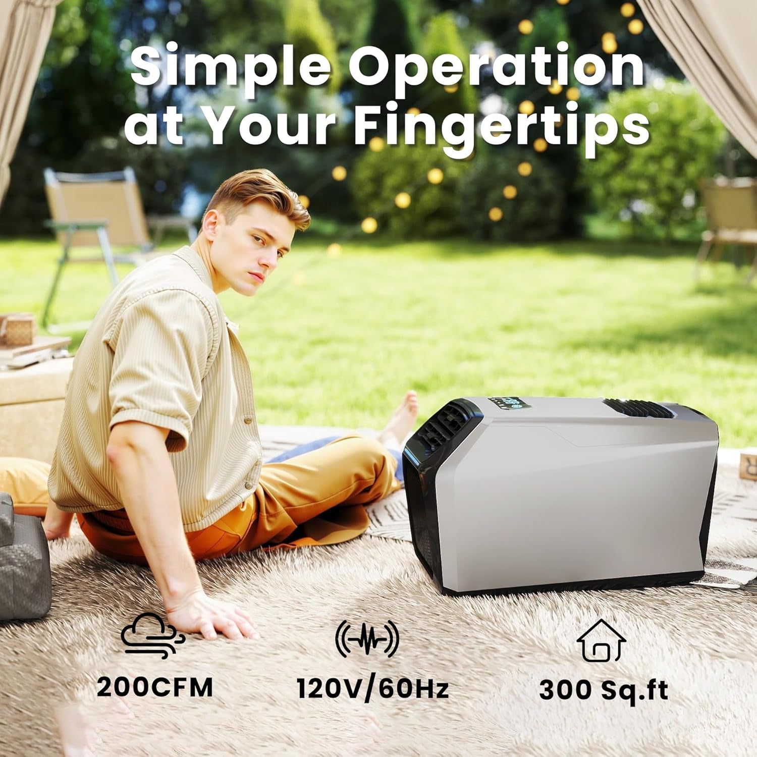8000BTU Portable Camping Air Conditioner for Tent, 550W Consumption Quiet Tent AC Unit Coolings up to 300 Sq. Ft. for Camping, Truck, RV, Van, Car Cooling, Outdoor or Indoor Use