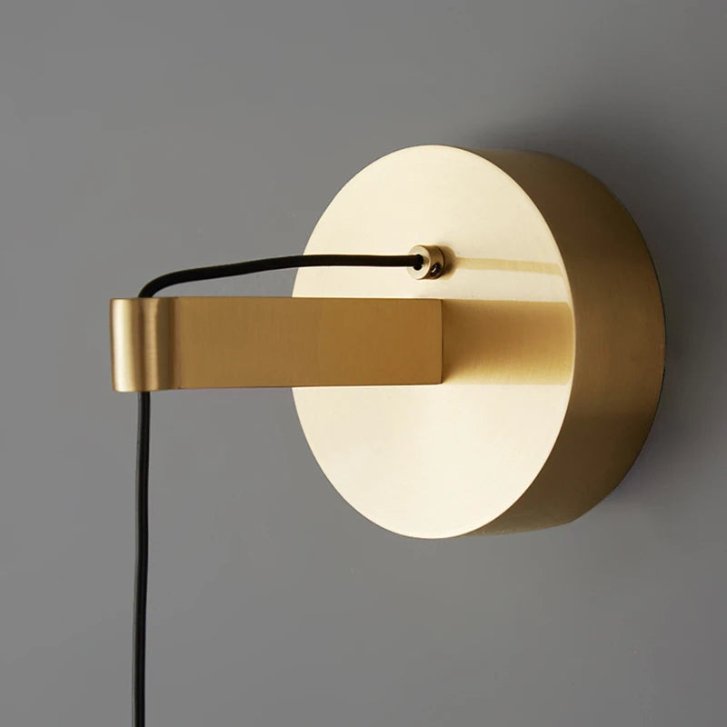 Light Luxury Copper LED Wall Lamp Height Adjustable Gold Black Brass Warm Atmosphere Sconces for Bedside Foyer Hotel Room