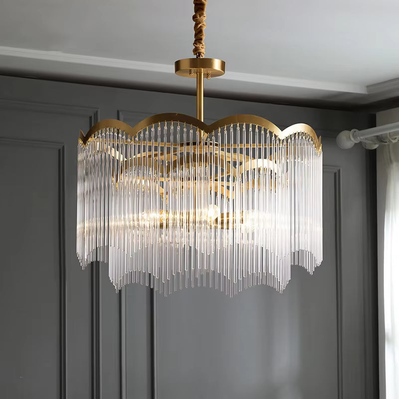 new Post-Modern Minimalist Full Copper Luxury Crystal Chandelier
