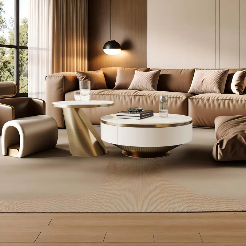 New Italian Craft Coffee Table with Storage Heat & Wear-Resistant