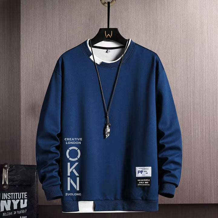 Sweatshirt Men Casual O Neck Pullover Long Sleeve Fall Streetwear Male Sportswear Hoodies Autumn New Men'S Clothing Top