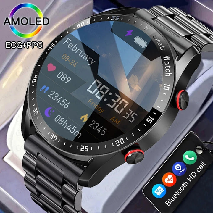 New HD Display Bluetooth Mens Watch Fitness Tracker