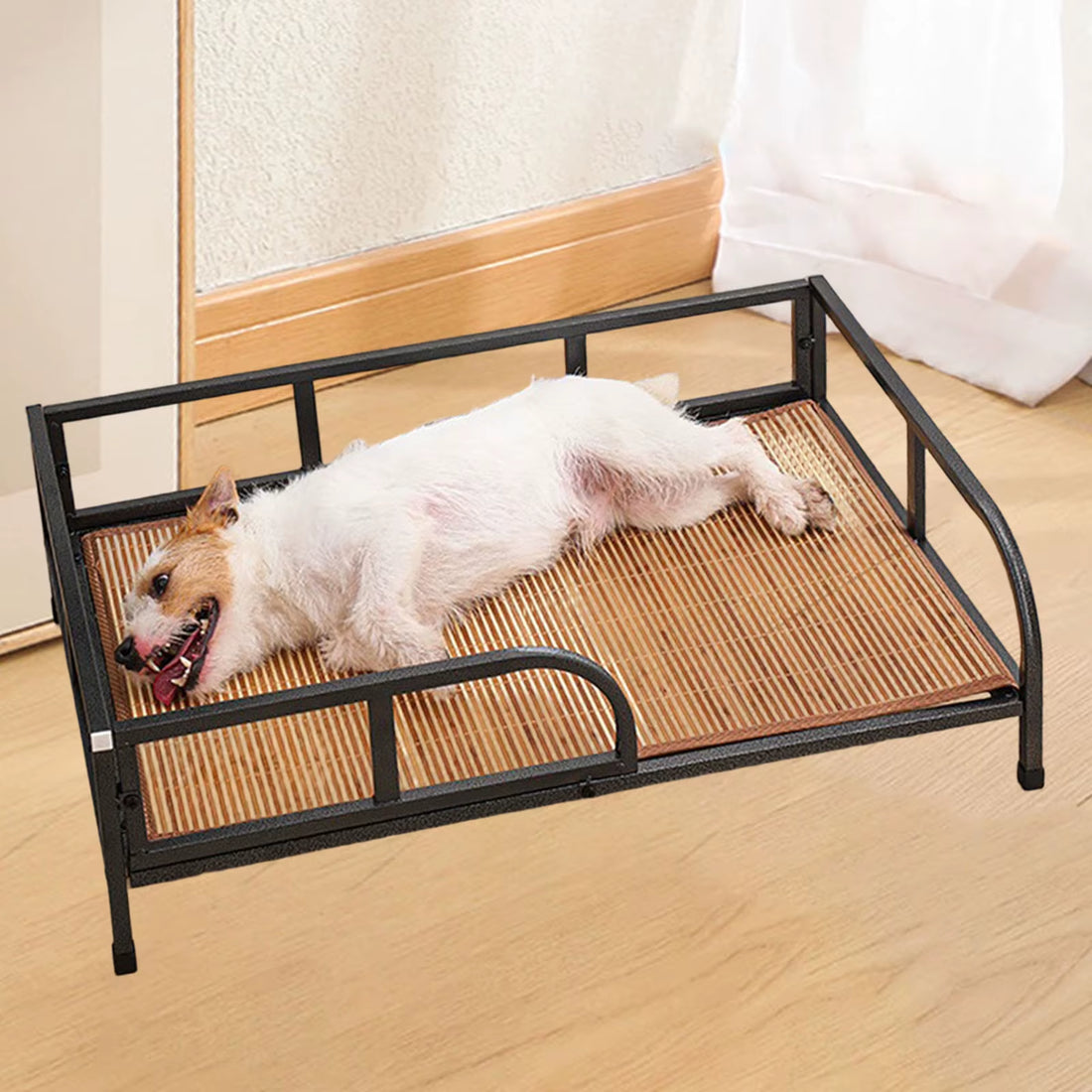 New Elevated Dog Bed with Rails for Medium Dogs Floor Standing Pet Bed 