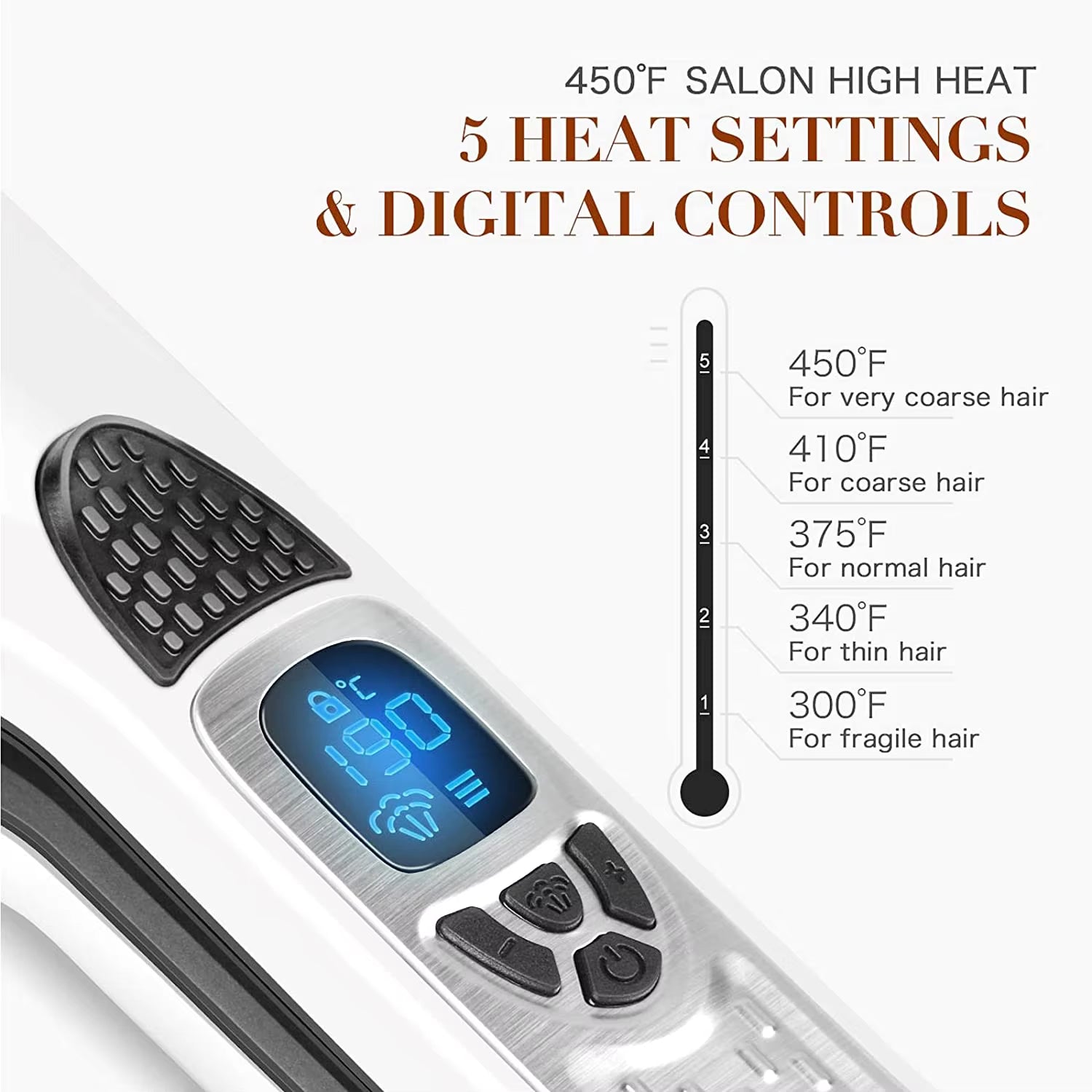 New Modern Steam Hair Straightener Brush Ceramic Flat Iron Professional Hair Straightening