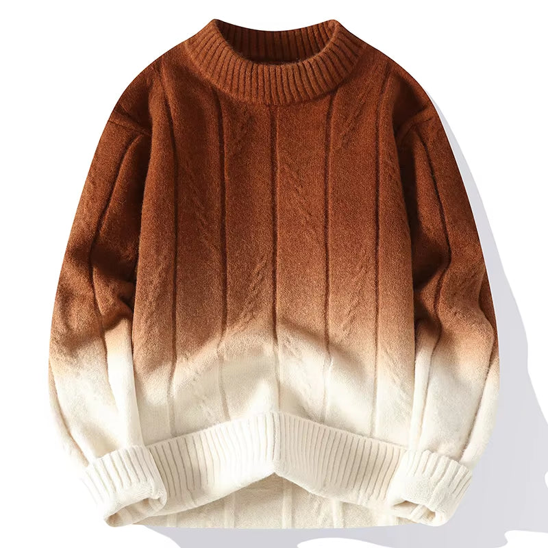 Knitted Sweaters Men'S Women Autumn Color-Matching Loose round Neck Long Sleeve Sweater Male High Quality Warm Knitwear Pullover