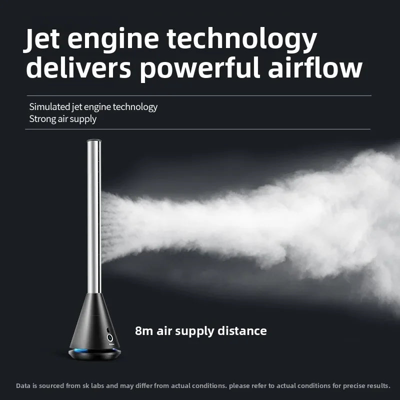 220V  Bladeless Fan Tower Fan with Remote Control Energy Saving Quiet Standing Air Circulator for Home HBA