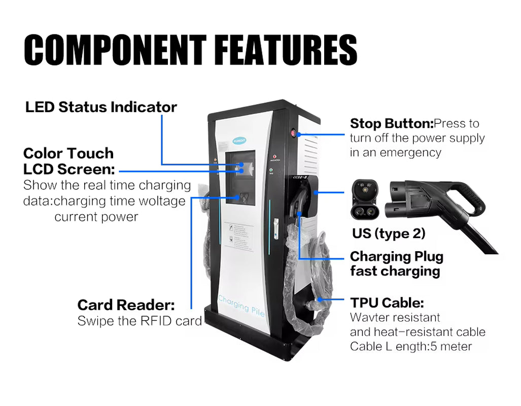 Waterproof DC Fast Ev Charger CCS1 CCS2 GB/T 60Kw 120Kw 160Kw Manufacturer for Electric Vehicle Car Charging Station