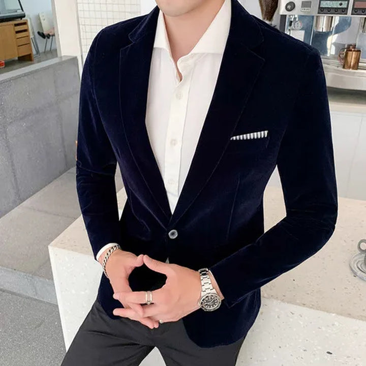 2023 Brand Clothing Men Golden Velvet Suit/Male Slim High Quality Business Blazers/Groom'S Wedding Dress Men'S Jacket Clothing