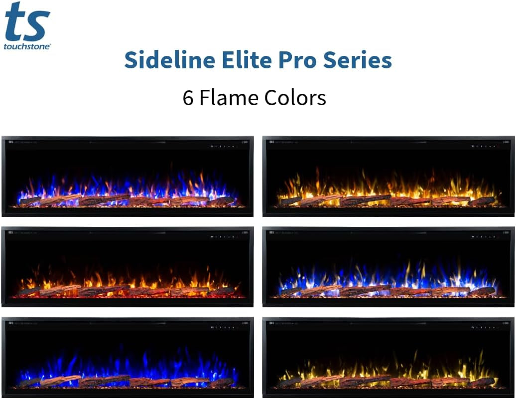 Smart Elite Pro 100" Smart Electric Fireplace 6 Realistic Flame 1500W Heater
