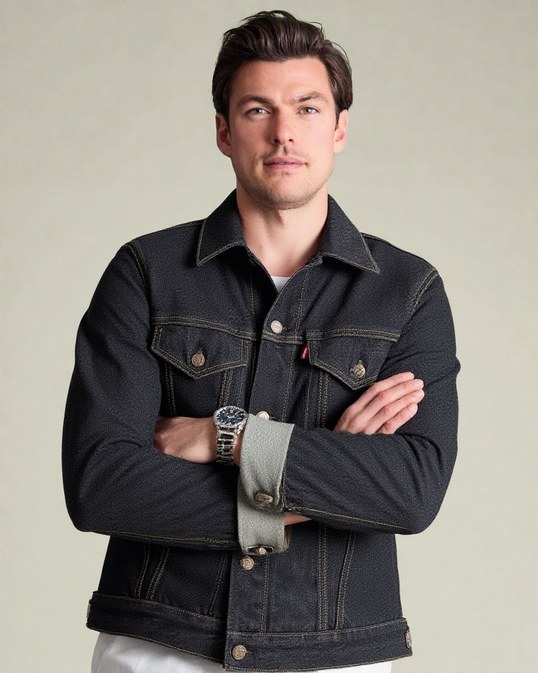New Vinatge Mens Denim Solid Fit Jacket