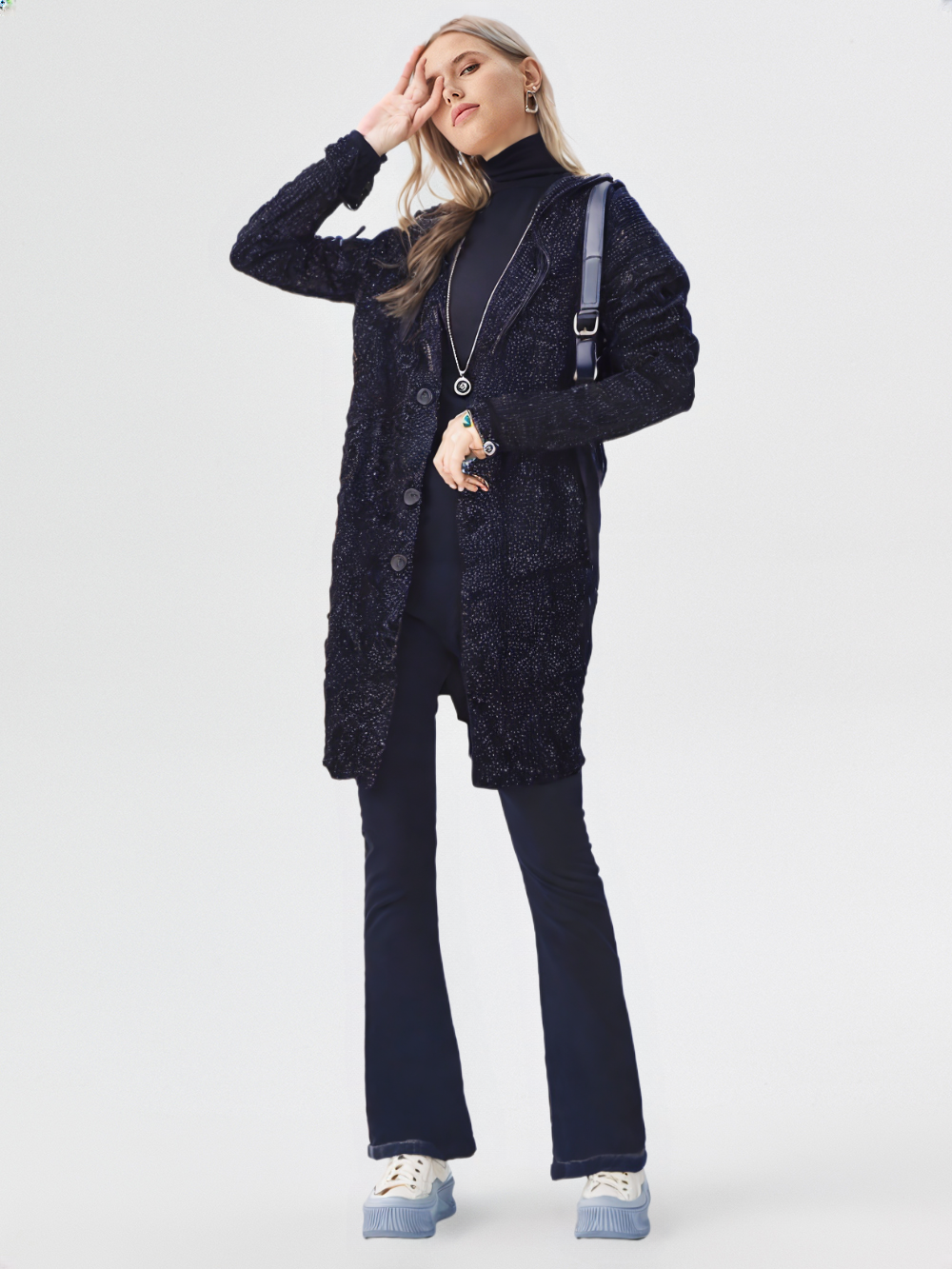 New Autumn Winter Fashion High-End Knitwear Cardigan Women Sweater 