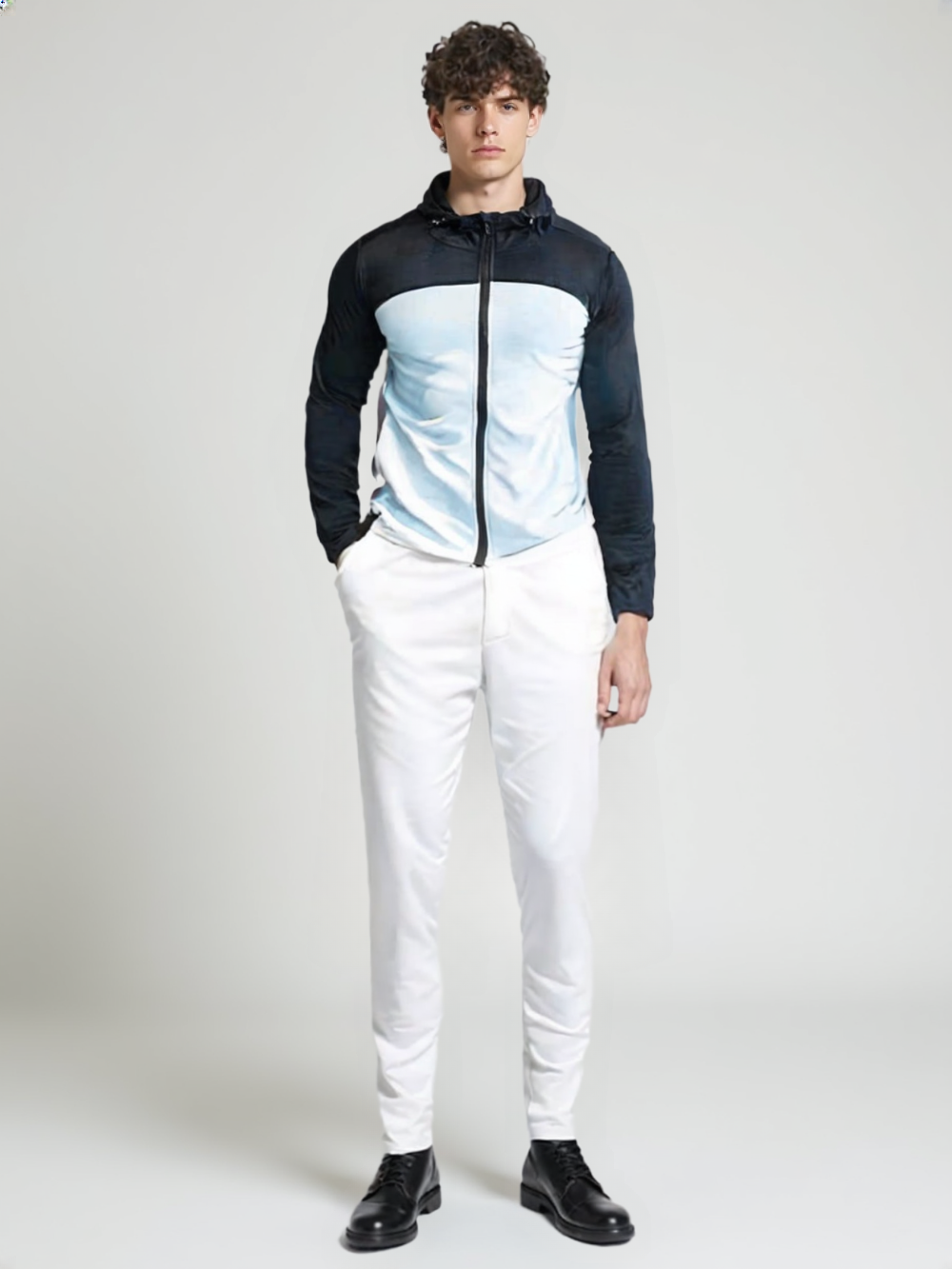 New Fusion Designed Hooded Running Jacket Mens Gym Fitness