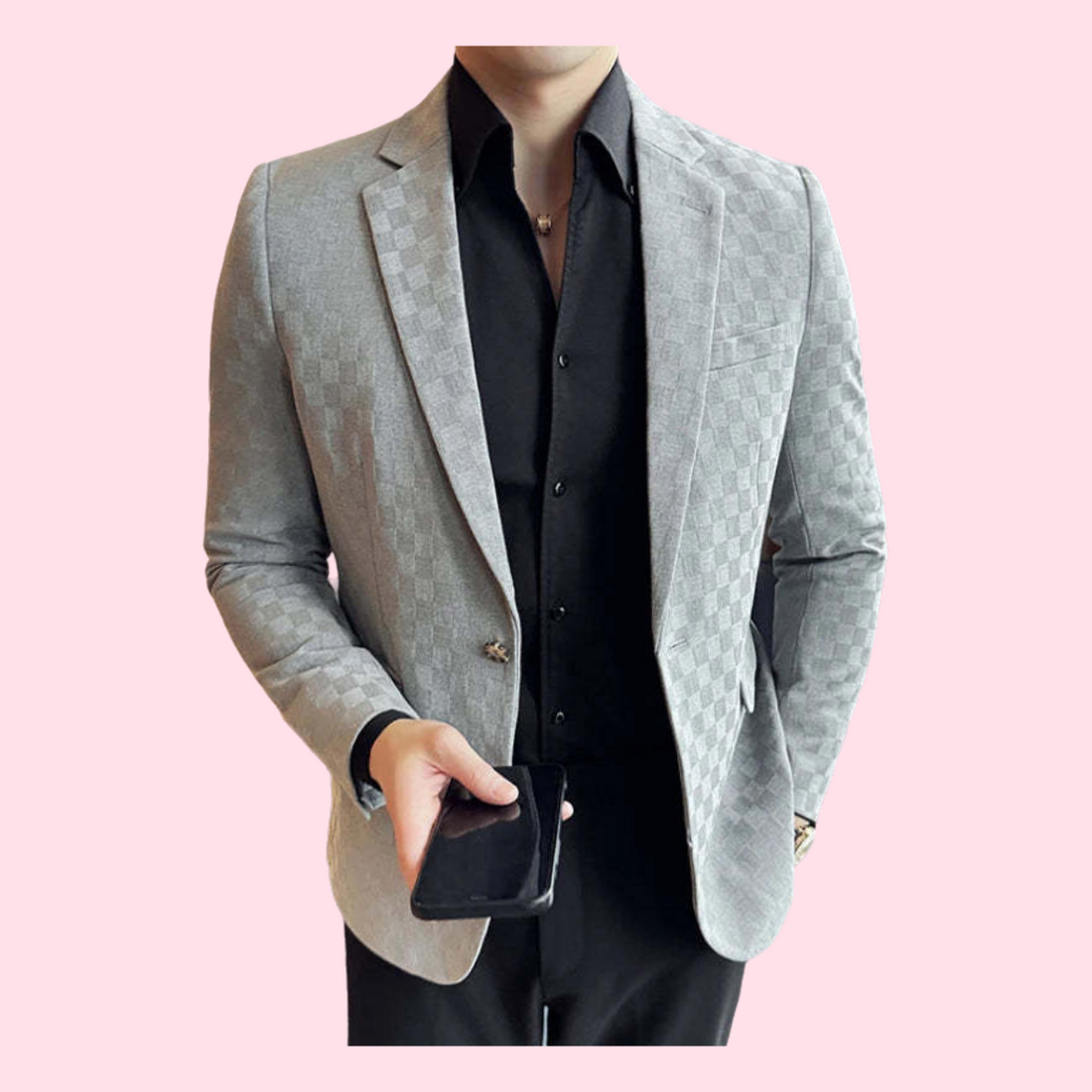 New Men Spring Plaid Blazers Modern Casual Business Wear