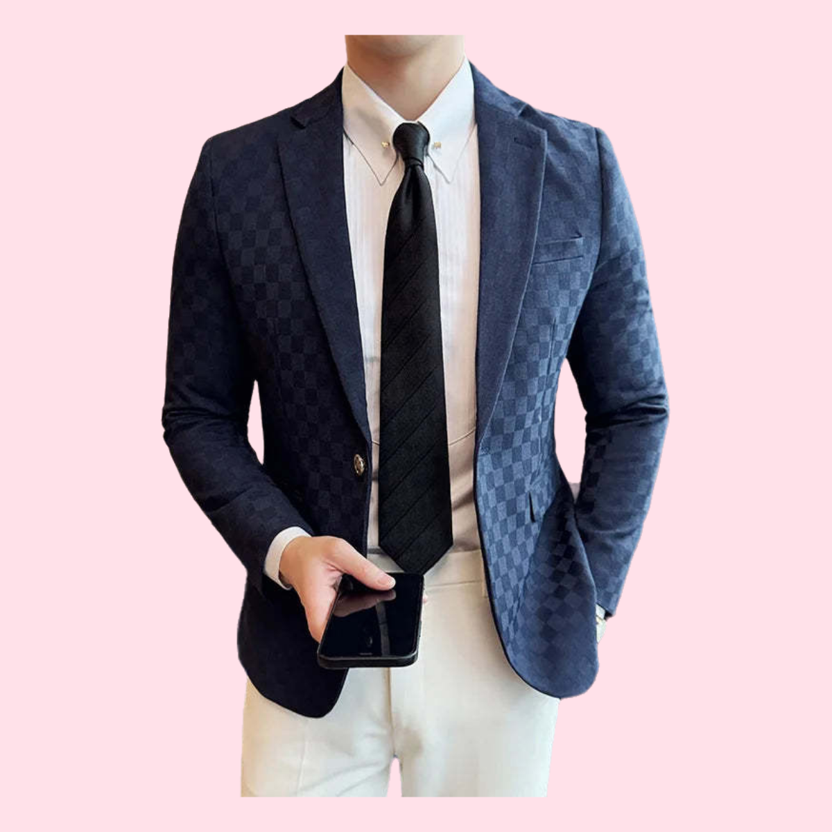 New Men Spring Plaid Blazers Modern Casual Business Wear