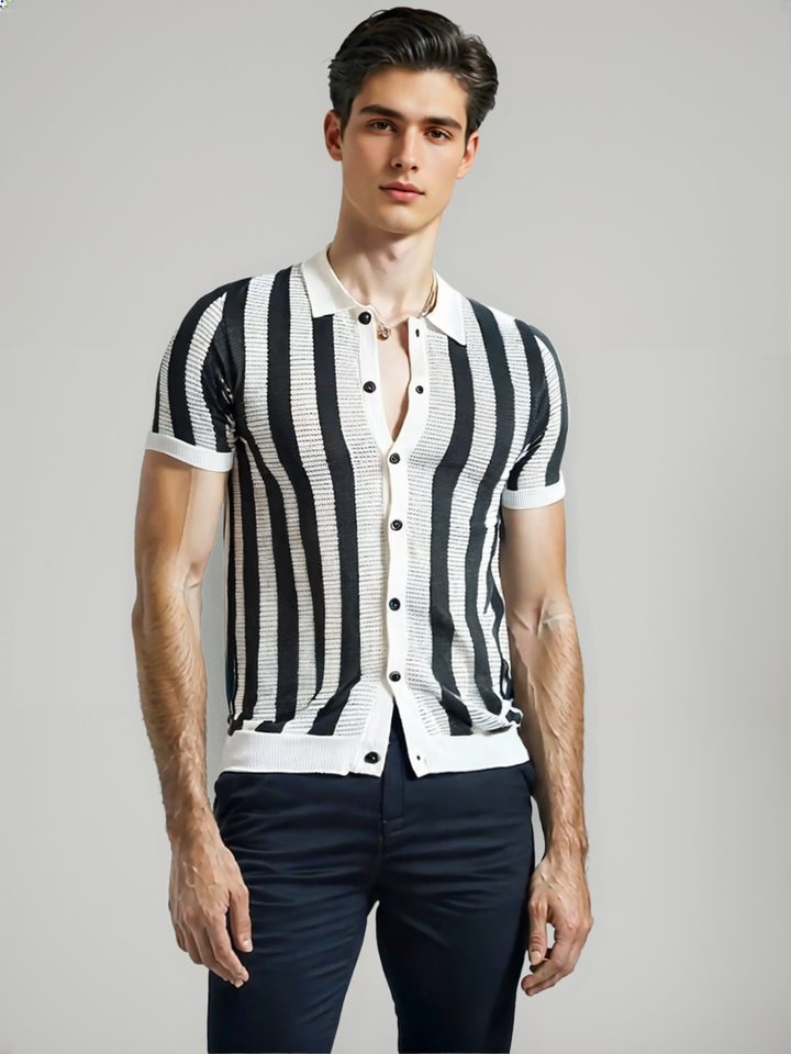 New Premier Summer Striped Knitted Shirt for Men