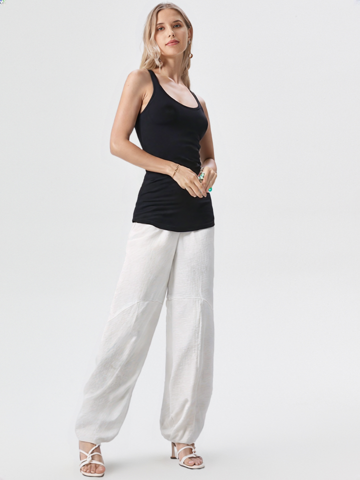 High Quality Cotton Linen Casual Trousers Women New 2025 Spring Vintage Style Solid Color Loose Female Bloomers Pants M584