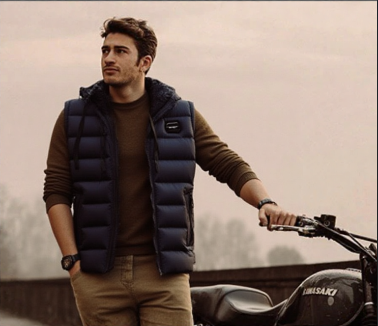 Mens Insulated Hooded Thickened Cotton Vest jacket