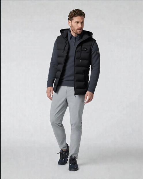 Mens Insulated Hooded Thickened Cotton Vest jacket