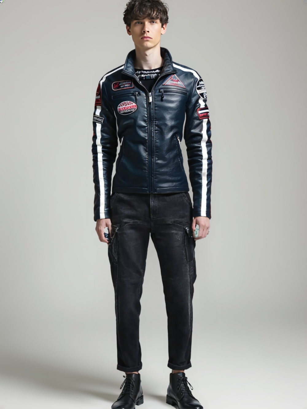 Mens Motorcycle Racing  Leather Jacket