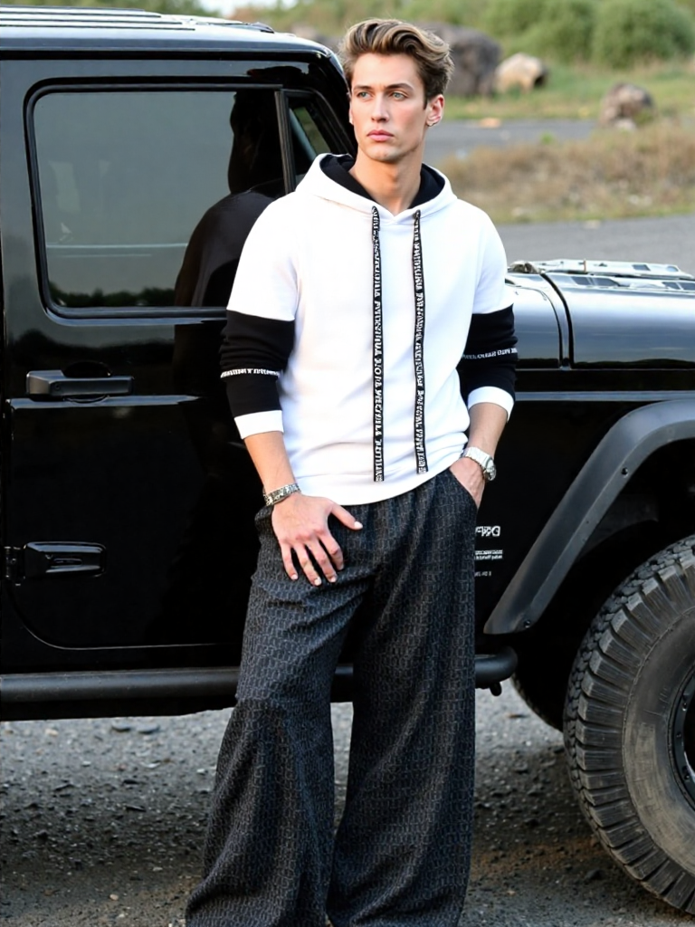 Autumn Winter Mens Tracksuit Print Hoodie Sweatshirts 