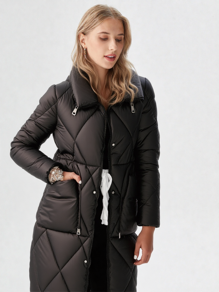 New Winter Women  Long Coat Zipper Thick Warm jacket
