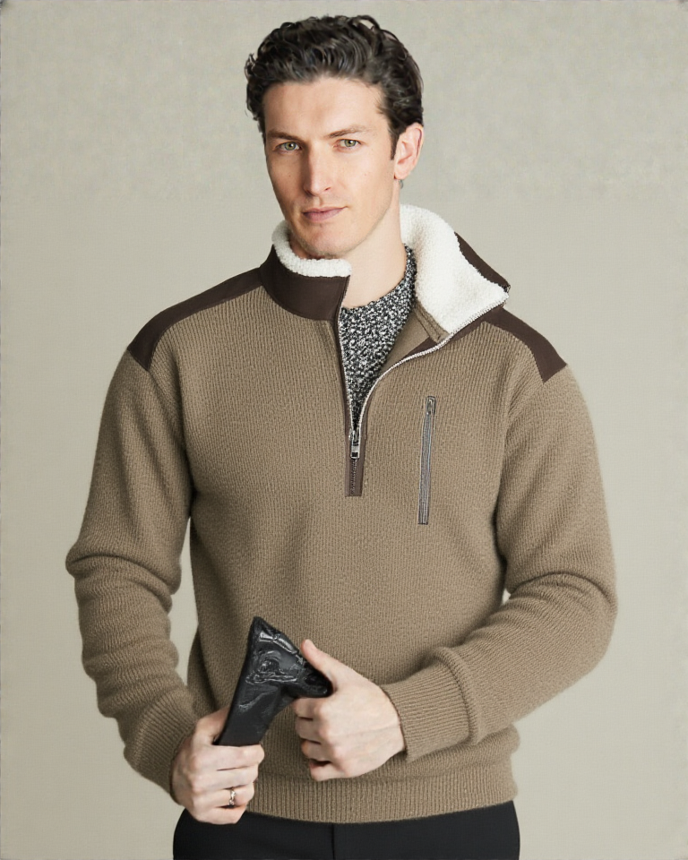 Mens Solid Color Crewneck Hoodie Sweater
