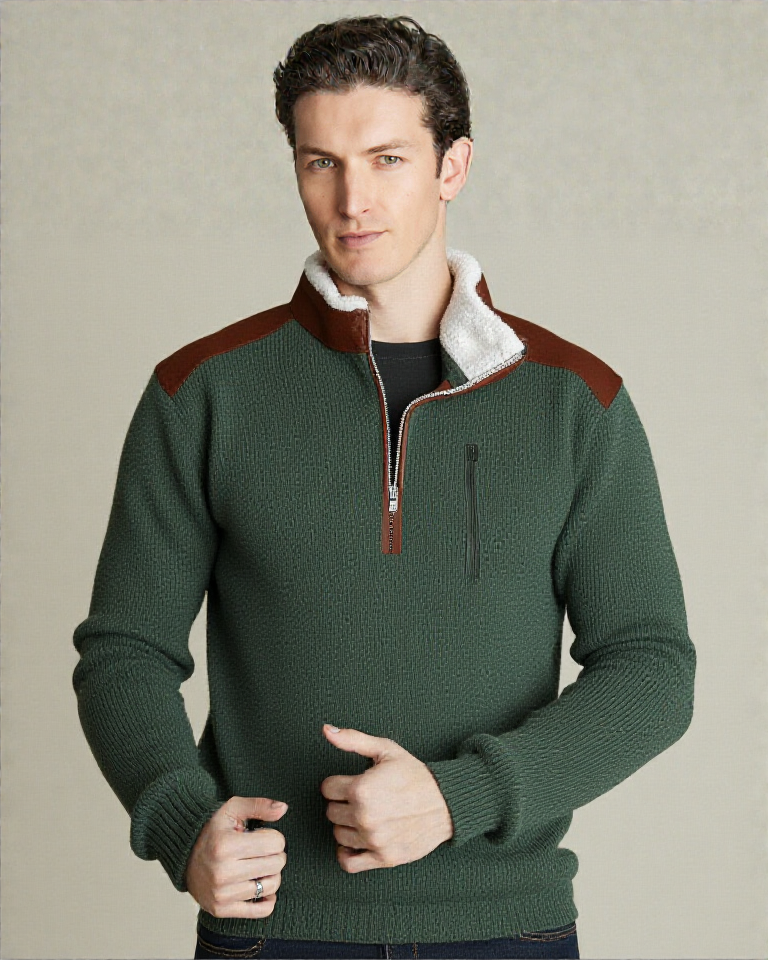 Mens Solid Color Crewneck Hoodie Sweater