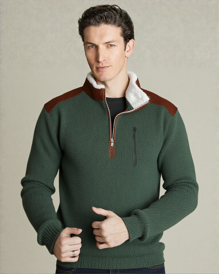 Mens Solid Color Crewneck Hoodie Sweater