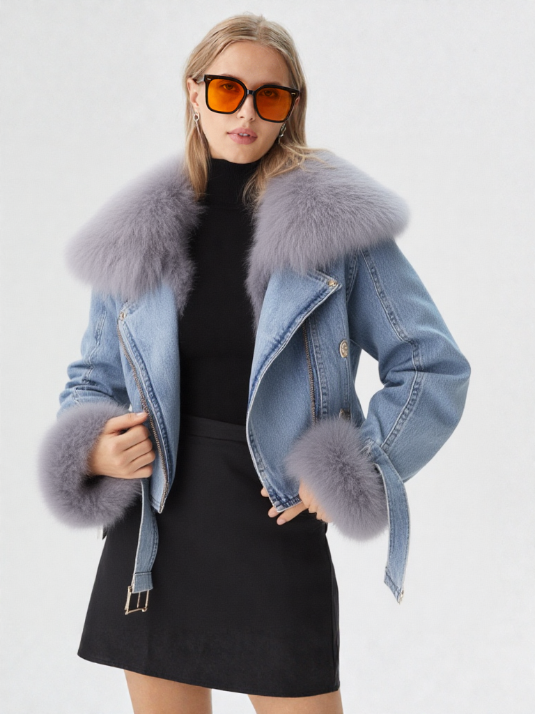 New Korean Style Women Denim Blazer Jacket