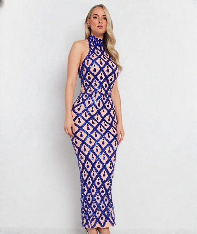 Sparkly Rhinestones Sleeveless Long Dress Elegant Dark Mesh Celebrate Evening Wedding Prom Gown Birthday Dress Photograph Wear