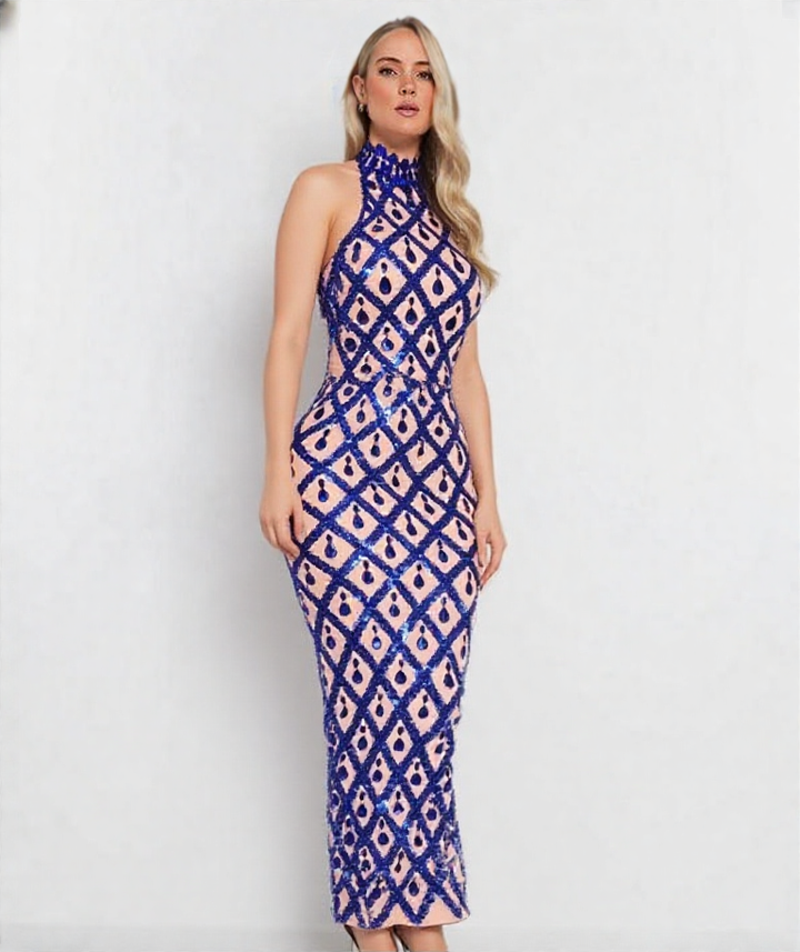 Sparkly Rhinestones Sleeveless Long Dress Elegant Dark Mesh Celebrate Evening Wedding Prom Gown Birthday Dress Photograph Wear