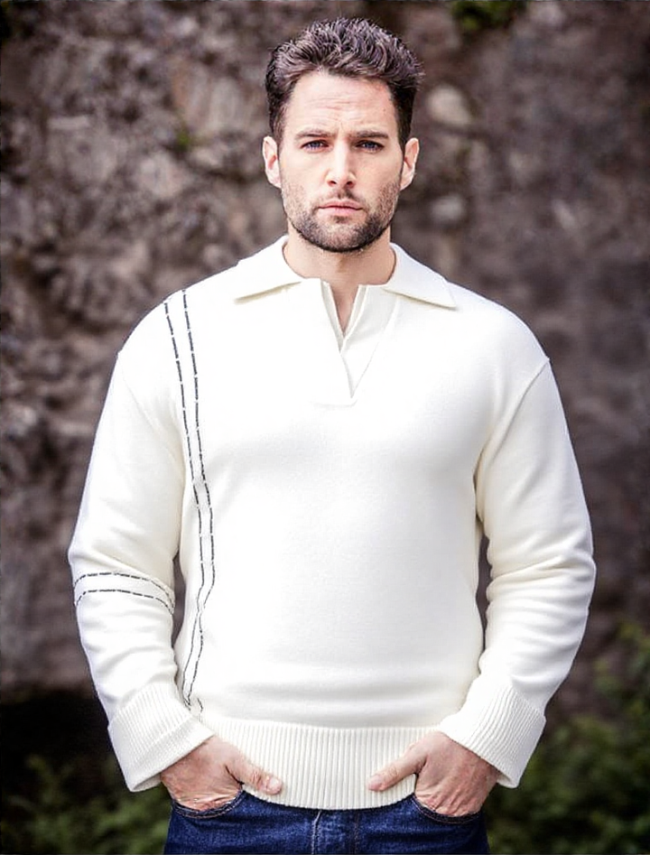 New V-Neck Mens Modern Warm Sweater Pullover