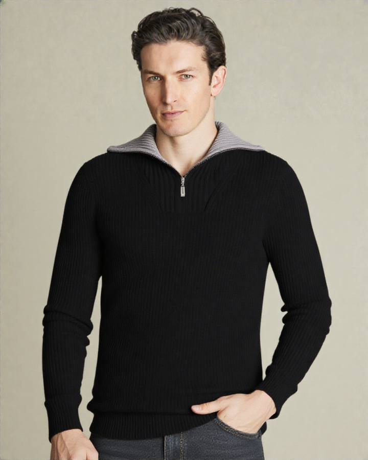 New Fusion Men’s Elite Wool Turn-Down Collar Pullover