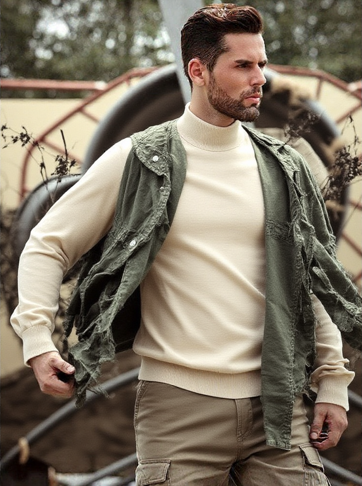 Aurelian Cashmere Premium Mens Winter Turtleneck Pullover