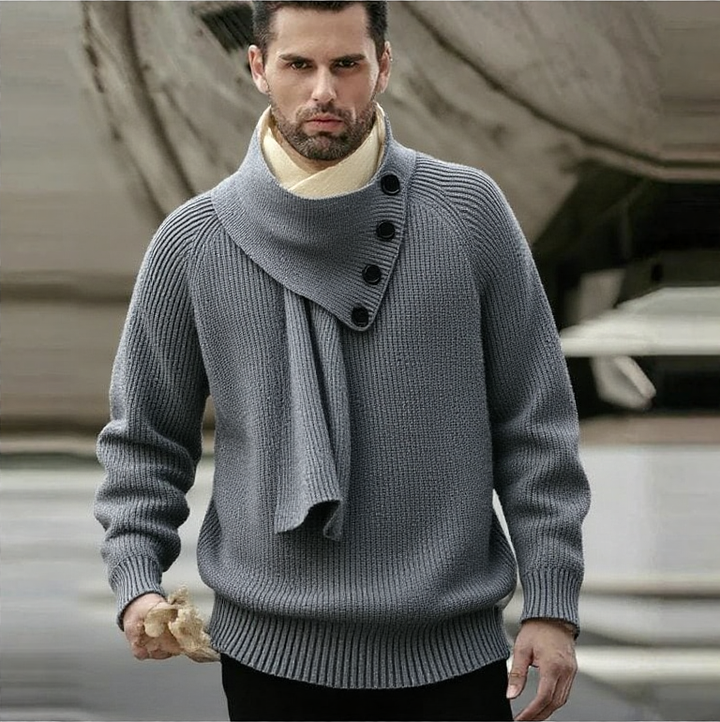 New Mens Fashion Scarf Design Sweater 