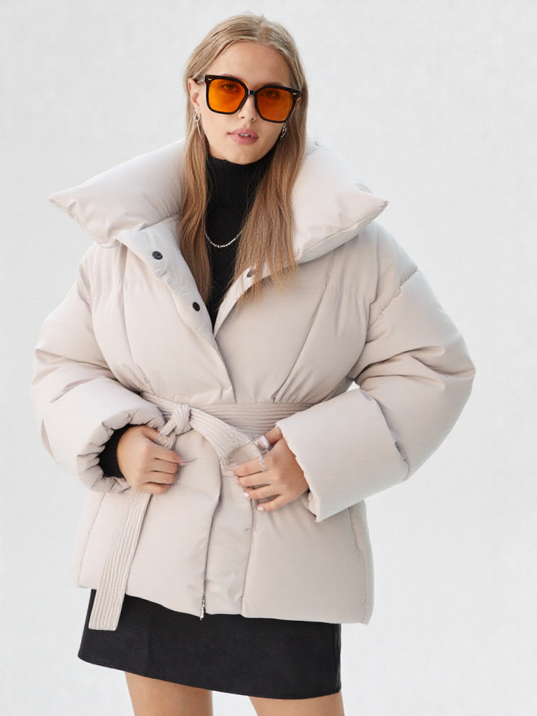 New Women Solid Thicken Cotton Winter Parka Jacket