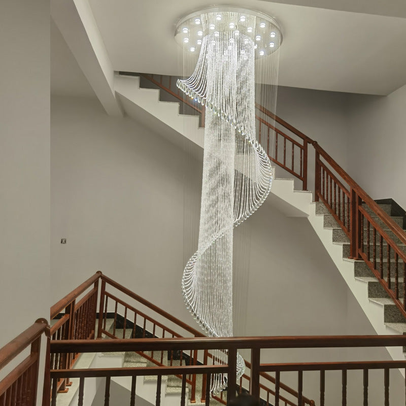 Luxury Crystal Chandeliers High-End Hanging Chandelier Villa Living Room Hall Lighting Lustre Dining Table Pendant Ceiling Lamp