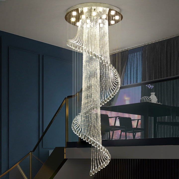 Luxury Crystal Chandeliers High-End Hanging Chandelier Villa Living Room Hall Lighting Lustre Dining Table Pendant Ceiling Lamp