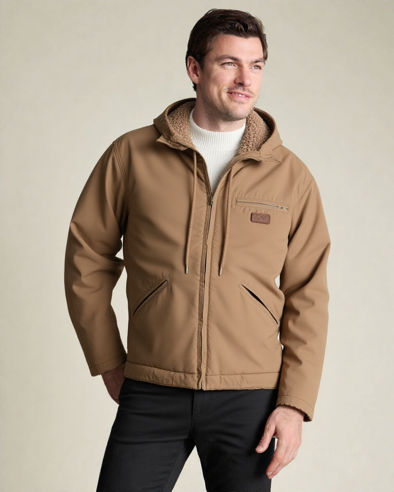 Mens Active Hooded Wool Fleece-Padded Jacket