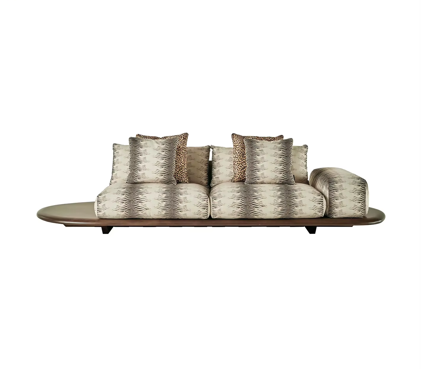 New Italian Luxury Fabric Luxury Sofa Set with Wooden Base 