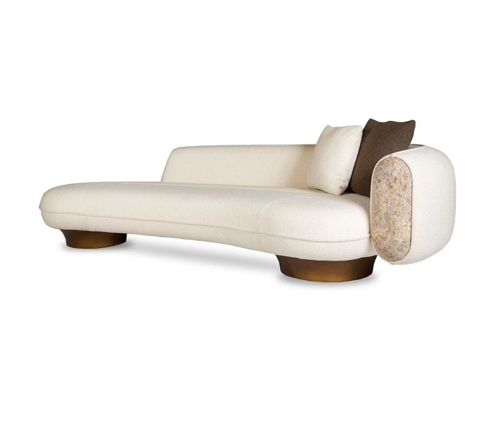 Modern Retro White Boucle Luxury Living Room Sofa