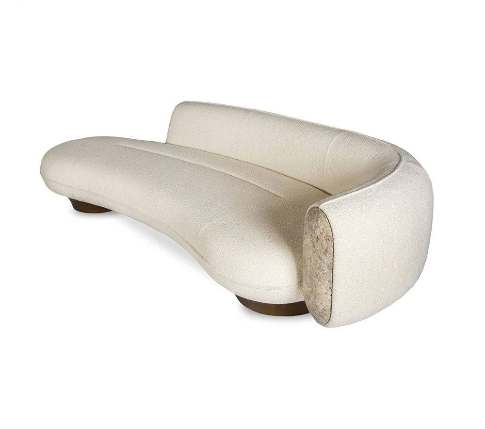 Modern Retro White Boucle Luxury Living Room Sofa