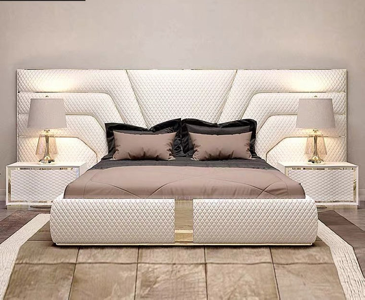 Luxury Modern King size Wooden Bedroom Frame Bed