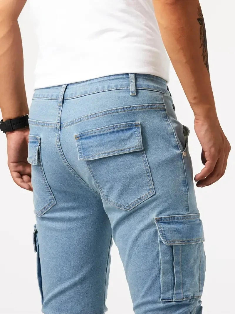 New Men Denim Pants Solid Daily Wear Joggers
