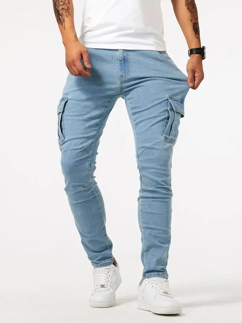 New Men Denim Pants Solid Daily Wear Joggers