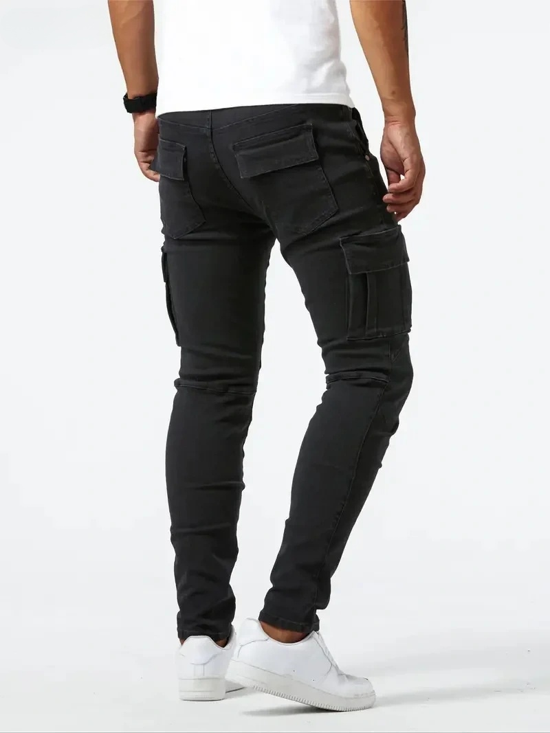 New Men Denim Pants Solid Daily Wear Joggers