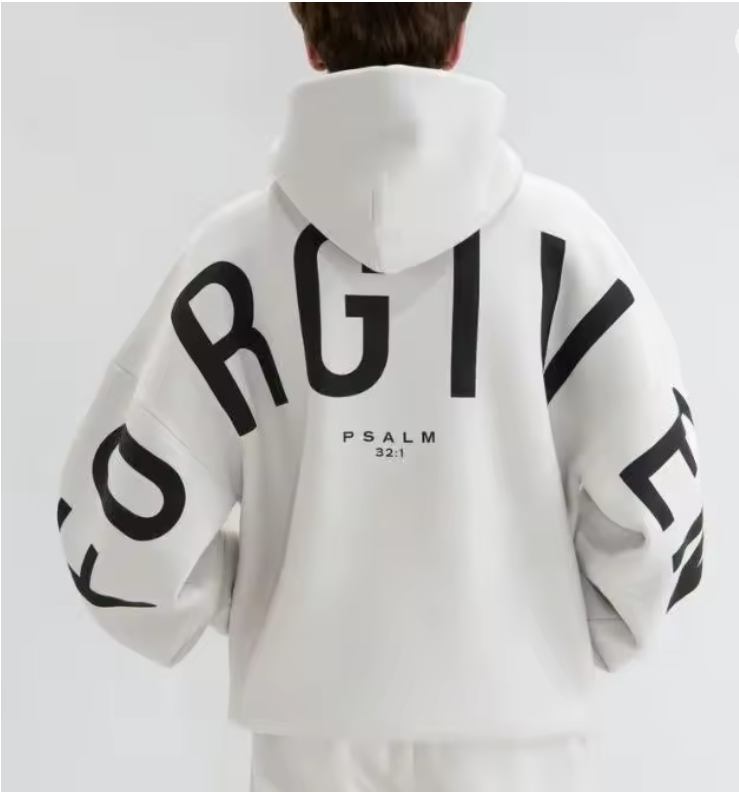 Mens Oversized Printed Hoodie Pullover