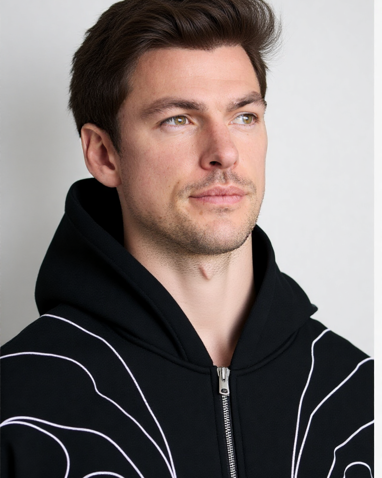 New Mens Street Retro Double Zipper Hoodie