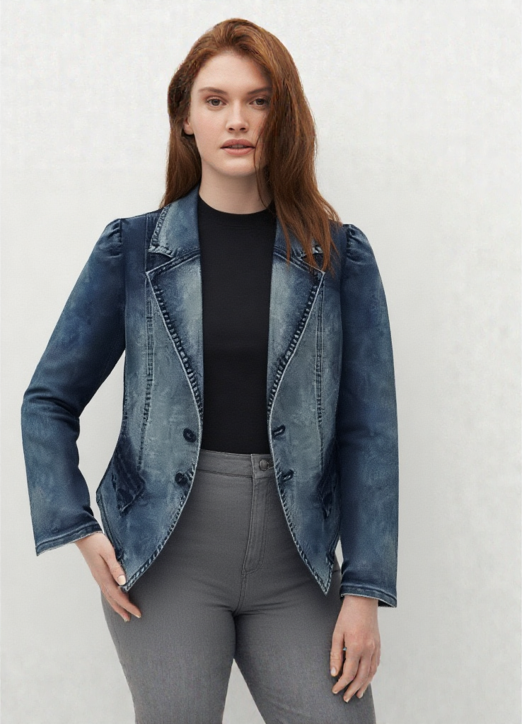 New Women Modern Denim Jacket Blazer